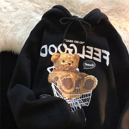 Brown Bear  Oversize Hoodies Long Sleeve